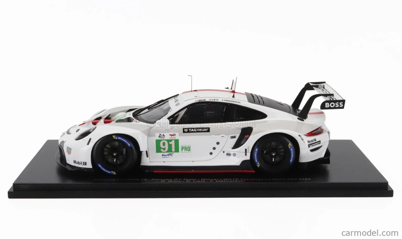 Spark-model Porsche 911 991-2 4.2l Team Porsche Gt N 91 Winner Lmgte Pro Class 24h Le Mans 2022 Gianmaria Bruni - Richard Lietz - Frederic Makowiecki 1:18 Bílá Šedá Červená