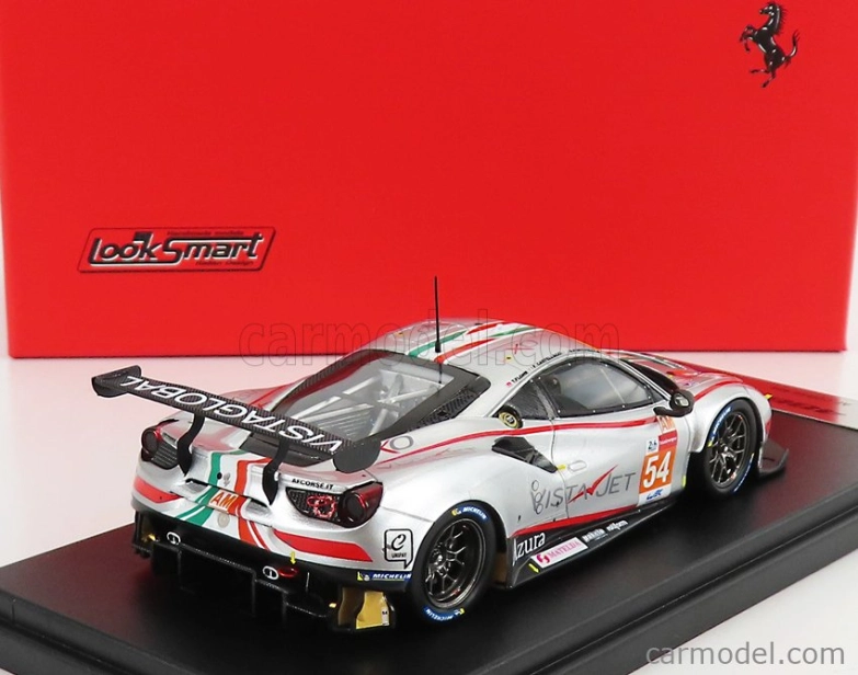 Looksmart Ferrari 488 Gte Evo 3.9l Turbo V8 Team Af Corse N 54 1:43, stříbrná