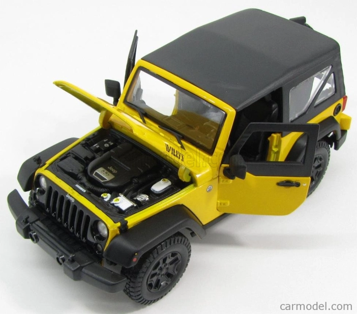 Maisto Jeep Wrangler Willys Soft-top 2014 1:18 žlto-čierna