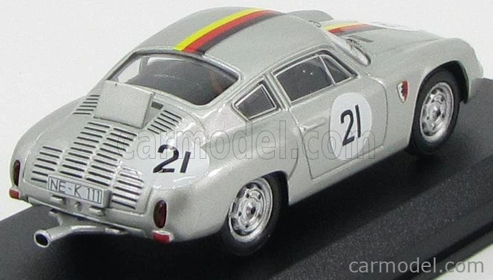 Najlepší model Porsche Abarth N 21 1000km Parigi 1962 Lingue - Koch 1:43 Silver