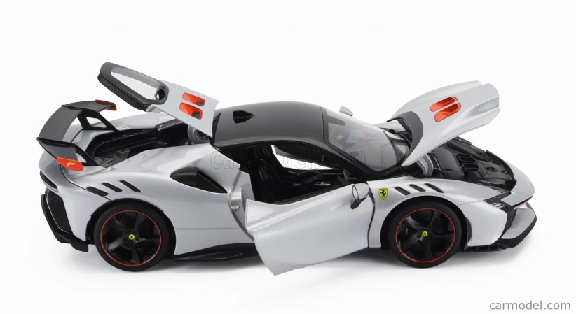 Bburago Ferrari Sf90xx Stradale 2024 1:18 Bianco Artico - Bílá Met Oranžová Černá