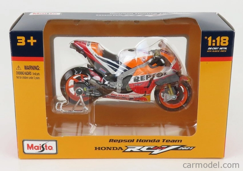 Maisto Honda Rc213v Repsol Honda Team N 93 Motogp 2021 Marc Marquez 1:18 oranžovo-červená