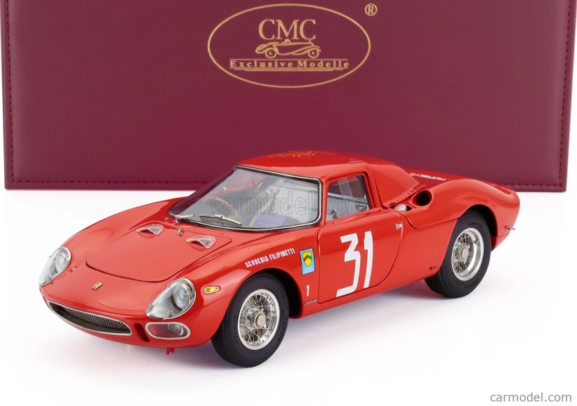 Cmc Ferrari 250lm Ch.n5899 Team Scuderia Filipinetti N 31 Winner Monza 1964 Nino Vaccarella 1:18 Červená