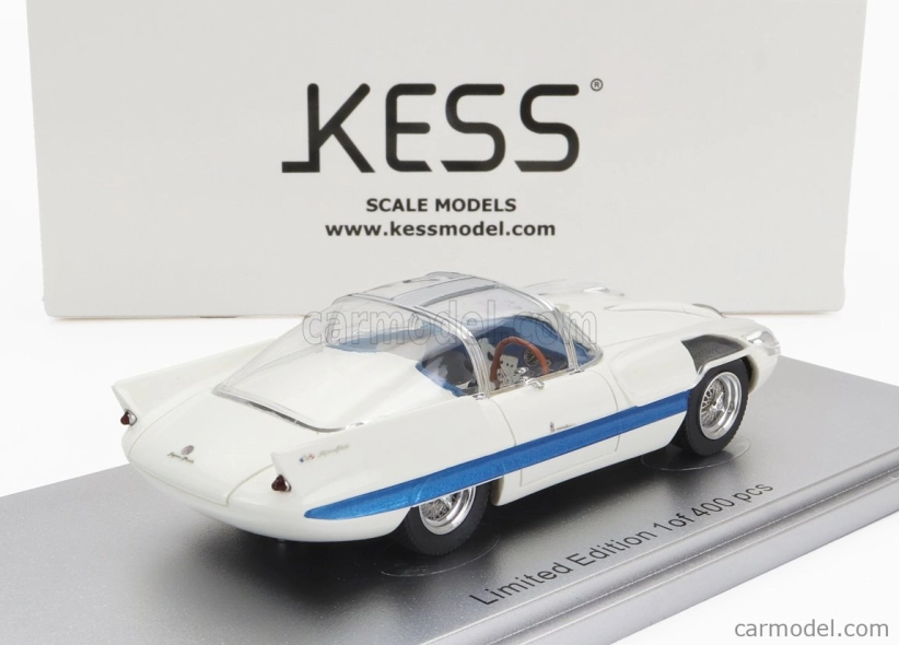 Kess-model Alfa romeo 6c 3000 Superflow I Pininfarina 1956 1:43 White Blue