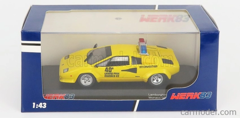 Werk83 Lamborghini Countach 5000s Safety Car F1 Gp Monaco 1982 1:43 Žltá
