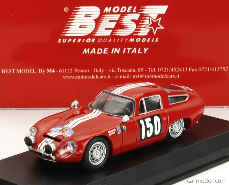 Best-model Alfa romeo Giulia Tz N 150 Tour De France 1964 Jean Rolland - Gabriel Augias 1:43 Red