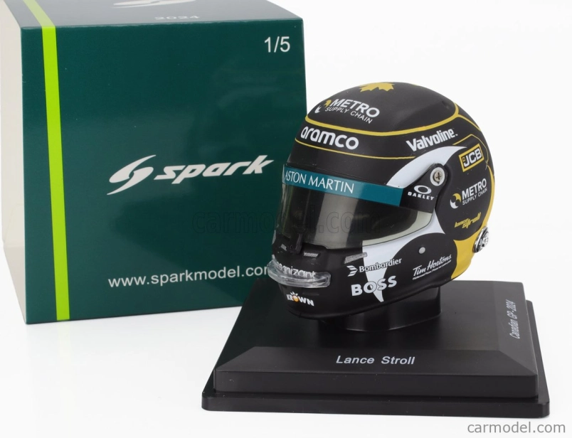 Spark-model helma Bell Casco Helma F1 Lance Stroll Team Aramco Cognizant Aston Martin N 18 Canada Gp 2024 1:5 Black
