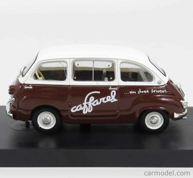 Brumm Fiat 600 Multipla Veicolo Commerciale Caffarel 1956 1:43 Bílá Hnědá