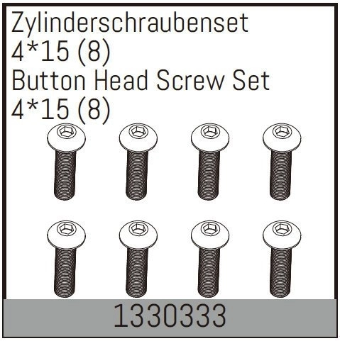 Button Head Screw Set 4*15 (8)