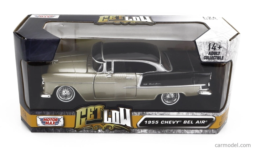 Motor-max Chevrolet Bel Air 1955 1:24 zlatý čierny