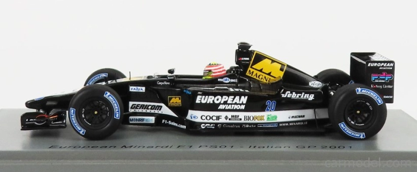 Spark-model Minardi F1 Ps01 Team European N 20 Season 2001 Alexander Yoong 1:43 Černá Bílá