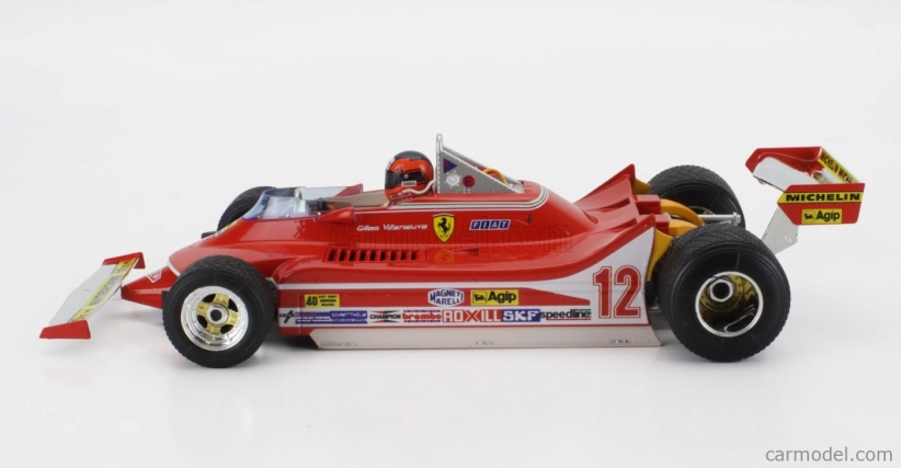 Bburago Ferrari F1  312t4 N 12 Winner Watkins Glen Gp Usa (with Pilot Figure And Rain Wheels) 1979 Gilles Villeneuve 1:18 Red