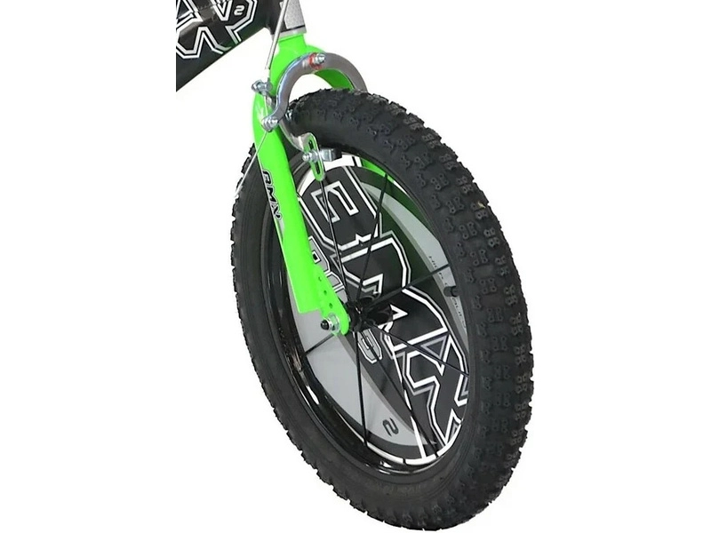 DINO Bikes - Detský bicykel 16" BMX čierny/zelený