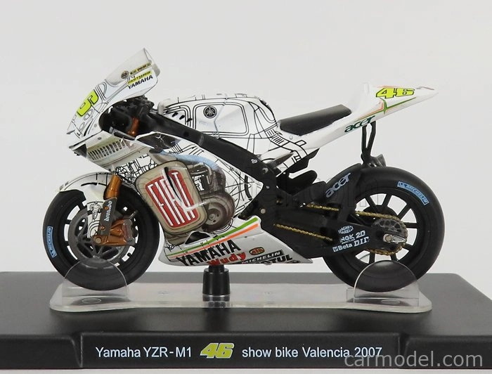 Edicola Yamaha Yzr-m1 N 46 Showbike Valencia Motogp 2007 Valentino Rossi 1:18 White