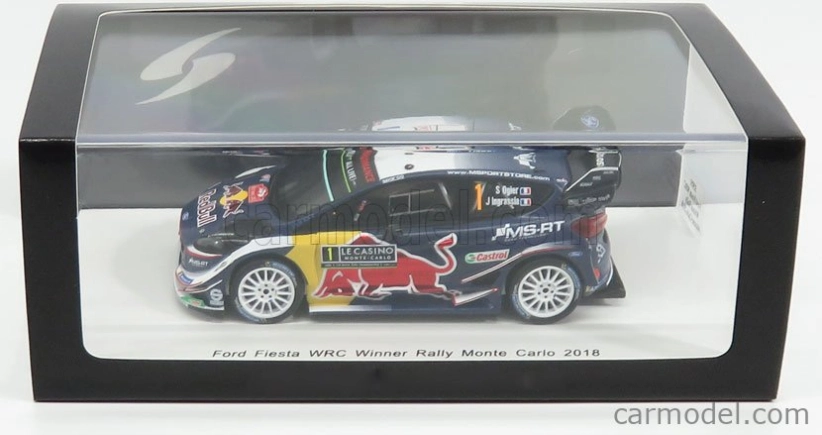 Spark-model Ford england Fiesta Wrc Team M-sport Ford Wrt N 1 Winner Rally Montecarlo 2018 S.ogier - J.ingrassia 1:43 Modrá červená žltá