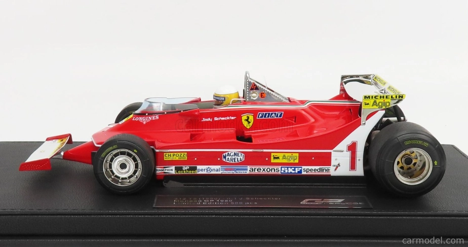 Gp-replicas Ferrari F1  312 T5 N 1 Monaco Gp 1980 (with Pilot Figure) Jody Scheckter 1:18 Red