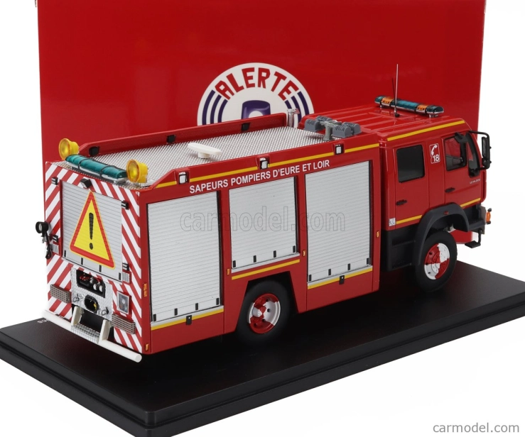 Alerte MAN Le 14.220 Tanker Truck Double Cabine Bemaex Fsr Sdis 28 Sapeurs Pompiers D'eure Et Loir 2004 1:43 Červená sivá
