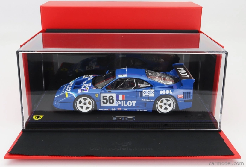 Bbr-models Ferrari F40 Lm 3.5l Turbo V8 Team Pilot Pen Racing N 56 24h Le Mans 1996 Michel Ferte - Olivier Thevenin - Nicolas Leboissetier - Con Vetrina - S vitrínou 1:18 Blue