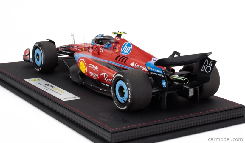Bbr-models Ferrari F1 Sf-24 Team Scuderia Ferrari N 55 5th Miami Gp 2024 Carlos Sainz - Con Vetrina - With Showcase 1:18 Červená Světle Modrá