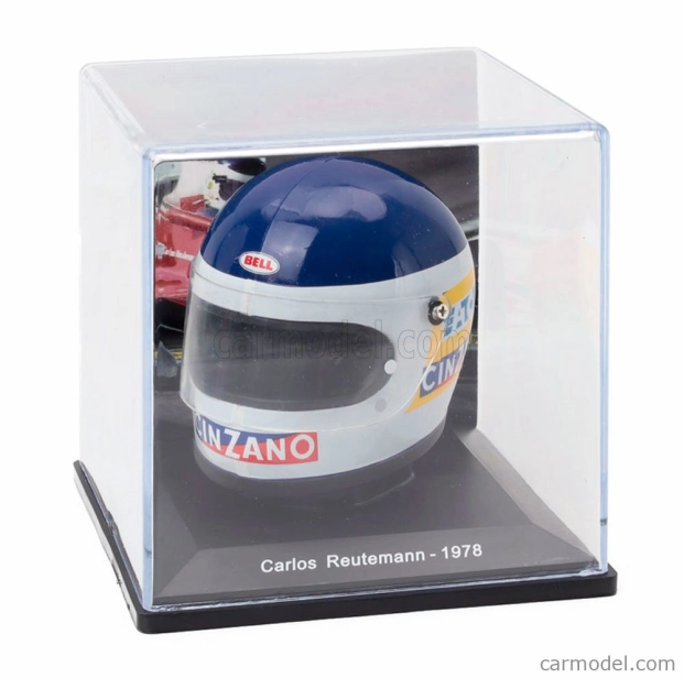 Edicola Helma F1 Casco Helma Carlos Reutemann 312 T3 Team Ferrari Sezóna 1978 1:5 Biela Žltá Modrá