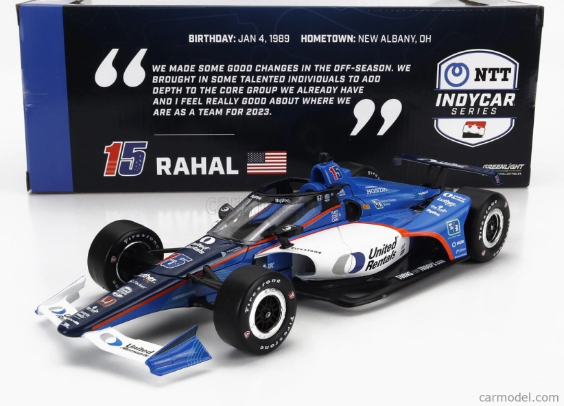 Greenlight Honda Team Letterman Lanigan Racing N 15 Indianapolis Indy 500 Indycar Series 2023 G.rahal 1:18 Modrá Bílá Černá