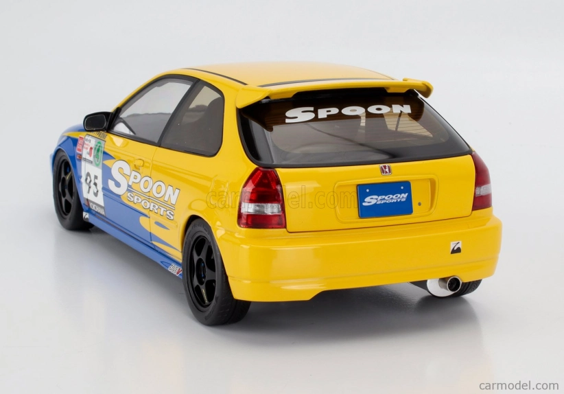 Motorhelix Honda Civic Ek9 Type R Spoon N 95 Racing With Engine And Accessories 1999 1:18 Modrá Žlutá