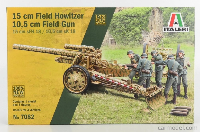 Italeri Trailer 15 Cm. Field Howitzer Gun Military 1:72 /