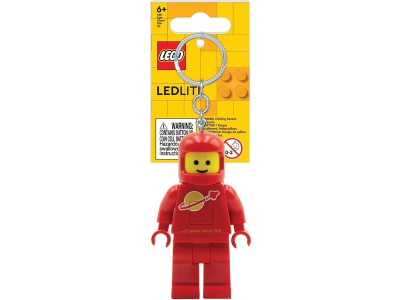 LEGO svietiaca kľúčenka – Kozmonaut červený