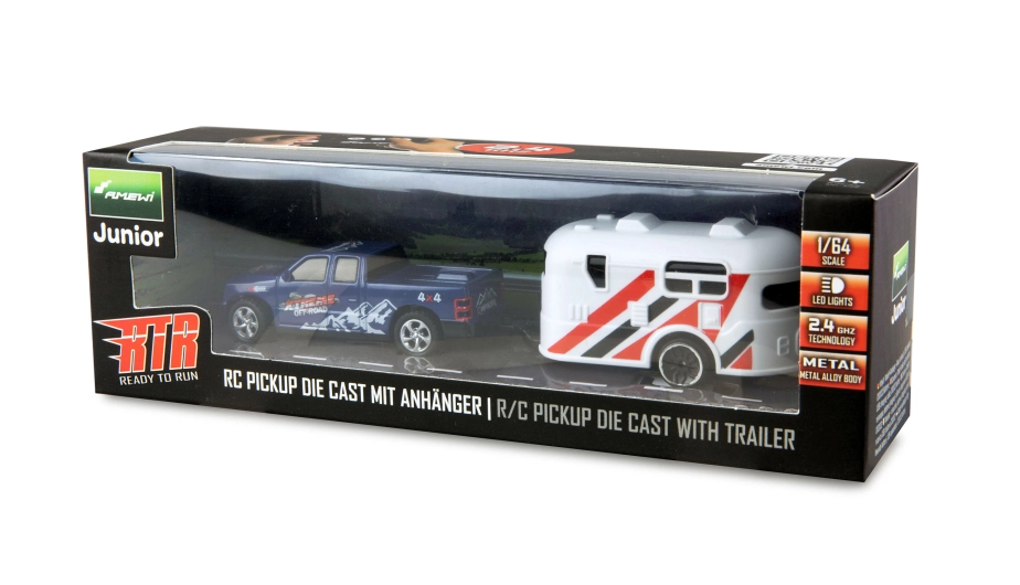 Amewi RC pickup na diaľkové ovládanie s prívesom 1:64