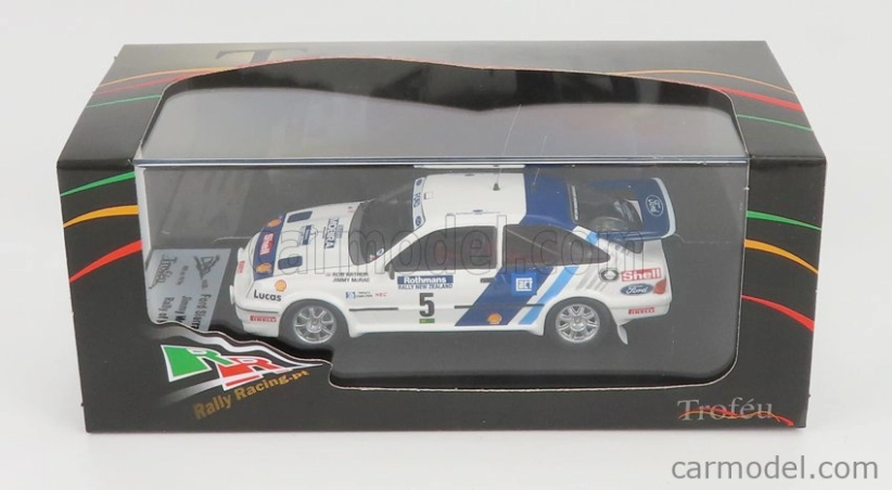 Trofeu Ford england Sierra Rs Cosworth N 5 Rally Nový Zéland 1989 J.mcrae - R.arthur 1:43 Biela Modrá