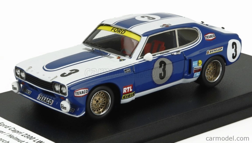 Trofeu Ford england Capri 2600 Lw N 3 24h Spa Francorchamps 1973 Hans Heyer - Helmut Koinigg 1:43 Modrá biela