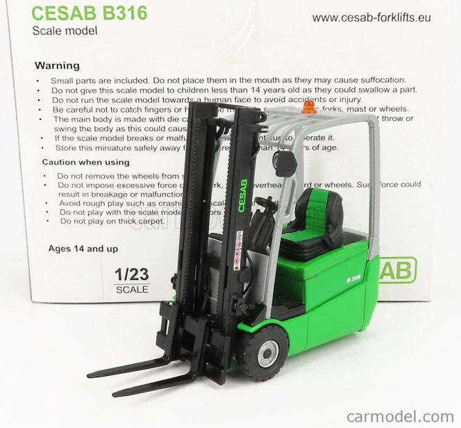 Ros-model Cesab B316 Carrello Elevatore Verticale - Vertical Order Picker 3 Wheels 1:23 Zelená Černá