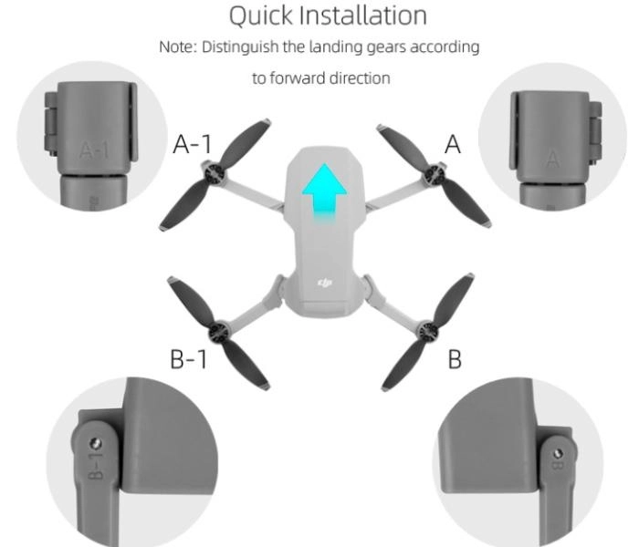 MAVIC MINI – Demontovateľné rozkladacie zvýšené pristávacie nohy