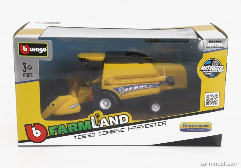 Bburago New holland Mietitrebbia Gommata Harvester 2020 1:50 žltá sivá