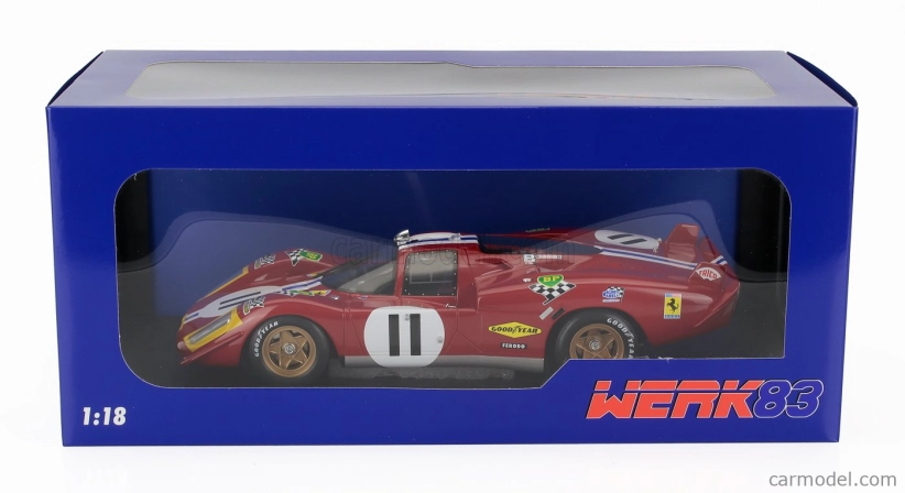 Werk83 Ferrari 512s 5.0l V12 Long Tail Team N.a.r.t.h. North American Racing N 11 4th 24h Le Mans 1970 Ronnie Bucknum - Sam Posey 1:18 Red