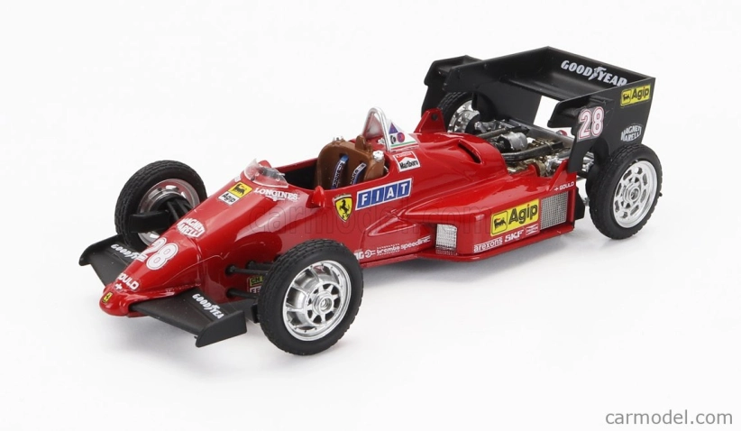 Brumm Iveco fiat Fiat Iveco 190 Truck Car Transporter Monaco Gp 1984 With 2x F1 Ferrari 126ck Turbo N 27 Michele Alboreto - N 28 Rene Arnoux + Figures And Accessories 1:43 Red