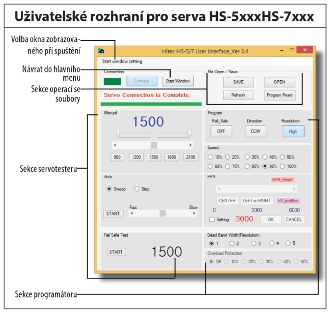 DPC-11 Univerzální programátor serv Hitec s PC rozhraním (mini-USB)