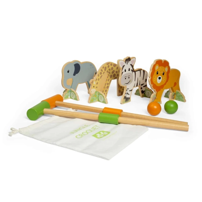 Bigjigs Toys Dřevěný kroket Džungle