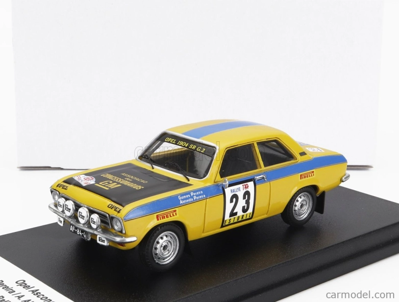 Trofeu Opel Ascona (night Version) N 23 Rally Tap 1974 G.pereira - A.aimeida Pereira 1:43 Žlutá Modrá