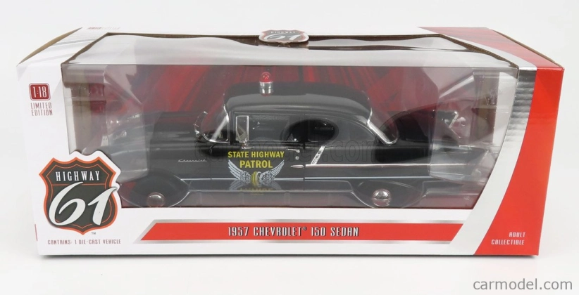 Highway61 Chevrolet 150 Sedan Ohio State Patrol Police 1957 1:18 Black