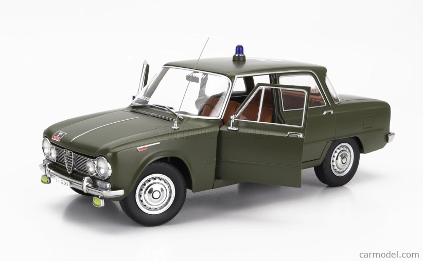 Mitica-diecast Alfa romeo Giulia 1.6 Ti Carabinieri Roma 1963 - Pronto Intervento Tel 686.666 1:18 Verde Caki Opaco - matná zelená