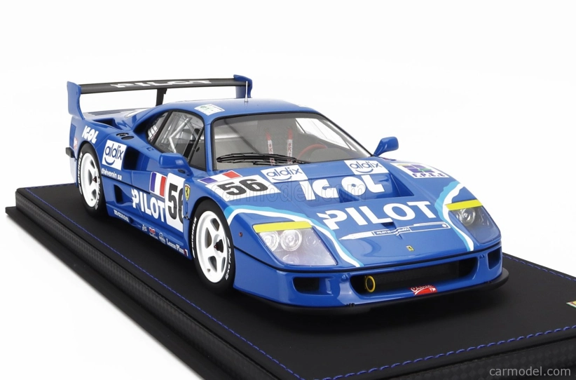 Bbr-models Ferrari F40 Lm 3.5l Turbo V8 Team Pilot Pen Racing N 56 24h Le Mans 1996 Michel Ferte - Olivier Thevenin - Nicolas Leboissetier - Con Vetrina - S vitrínou 1:18 Blue