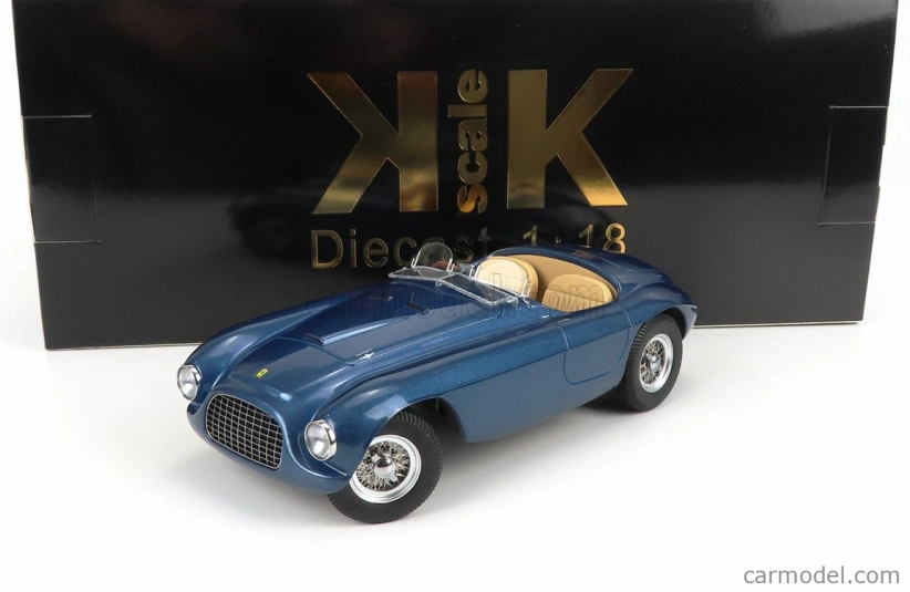 Kk-scale Ferrari 166mm Barchetta Spider 1949 1:18 Modrá