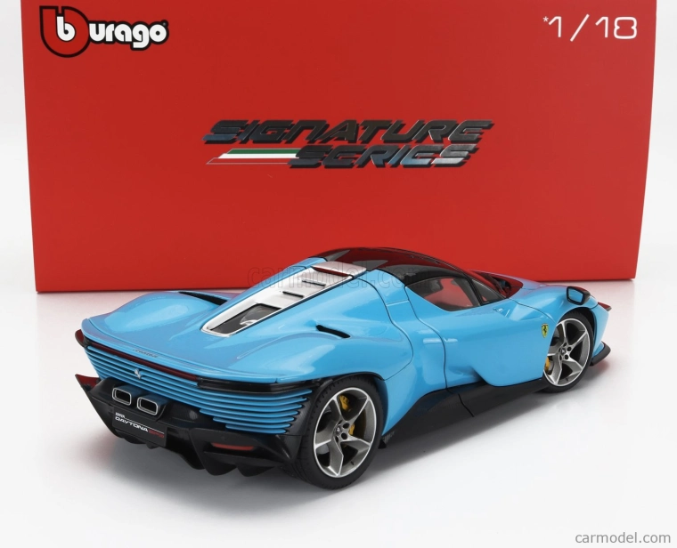 Bburago Ferrari Daytona Sp3 Closed Roof 2022 - Con Vetrina - With Showcase - Exclusive Carmodel 1:18 Střední Modrá