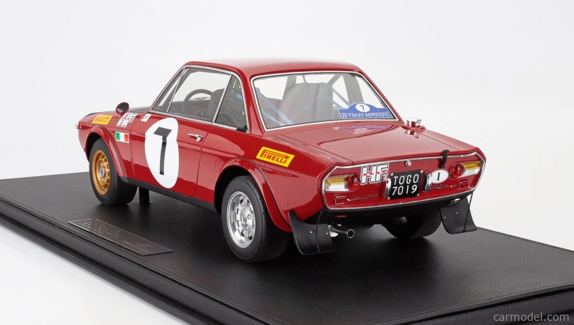 Topmarques Lancia Fulvia Hf 1600 Coupe (night Version) N 7 2nd Rally Acropolis 1972 Simo Lampinen - Bo Reinicke 1:12 Červená Bílá