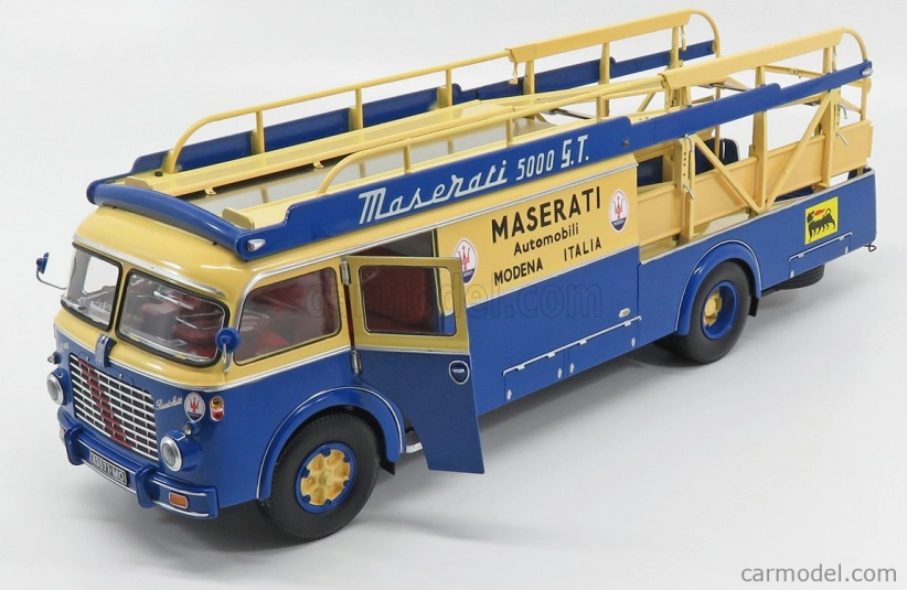 Cmr Fiat 642rn2 Truck Bartoletti Maserati Car Transporter 1957 1:18 Modrá Žlutá