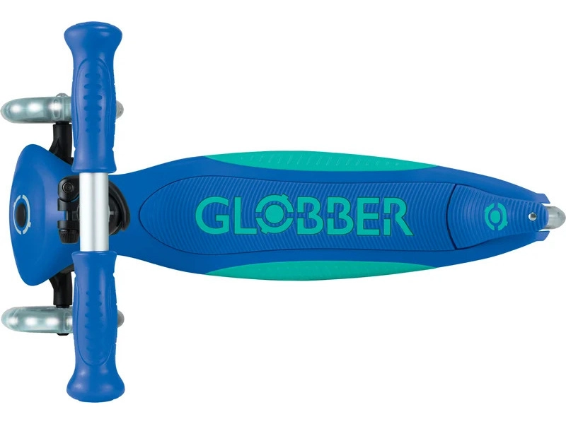 Globber - Koloběžka Primo Plus Lights V2 skládací Blue/Emerald Green