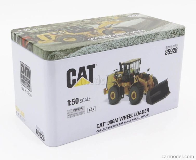 Dm-models Caterpillar Cat966m Ruspa Gommata - škrabací traktor - kolesový nakladač 1:50 žltá čierna