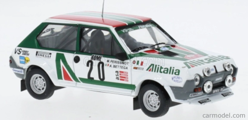 Ixo-models Fiat Ritmo 75 Abarth Alitalia (nočná verzia) N 20 Rally Montecarlo 1979 Attilio Bettega - Maurizio Perissinot 1:43 Biela zelená červená