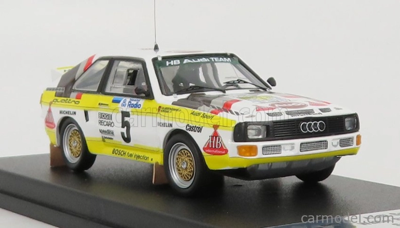 Trofeu Audi Quattro Sport N 5 Rally Sweden 1985 W.rohrl - C.geistdorfer 1:43 Biela Žltá Hnedá
